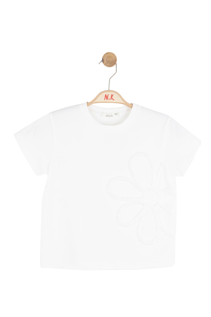 Kız Çocuk Tişort 4-8 Yaş 31503 Ekru - 2