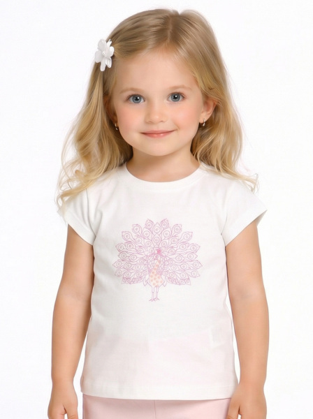 Kız Çocuk Tişort 1-4 Yaş 31626 Ekru - Lila - NK KİDS