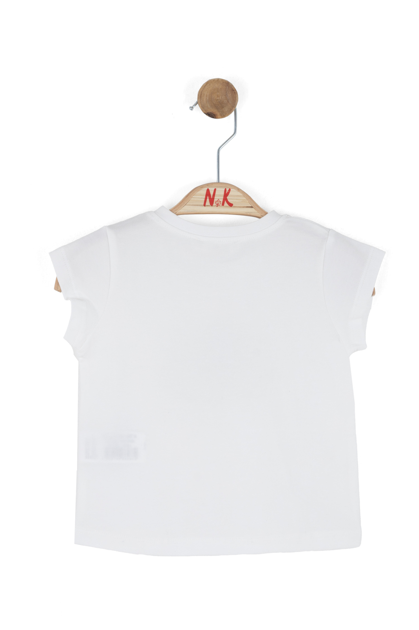 Kız Çocuk Tişort 1-4 Yaş 31626 Ekru - Lila - 4