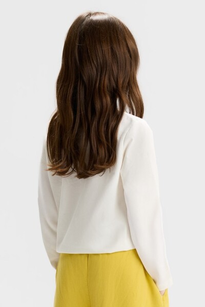 Kız Çocuk Tişort 8-14 Yaş 31337 Ekru - Fuşey - 2