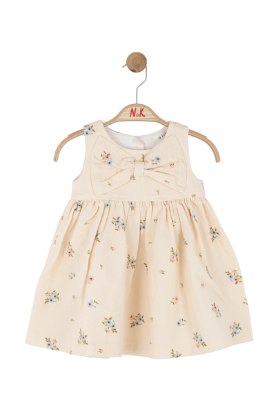 Kız Çocuk Elbise 1-4 Yaş 71602 Krem - 4