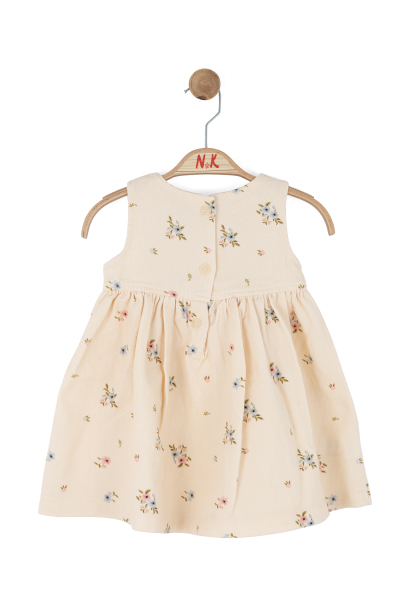 Kız Çocuk Elbise 1-4 Yaş 71602 Krem - 5