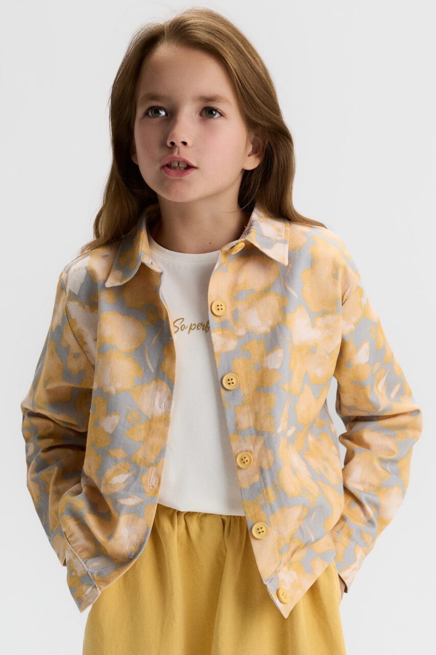 Kız Çocuk Gömlek 8-14 Yaş 31359 Sarı - 1