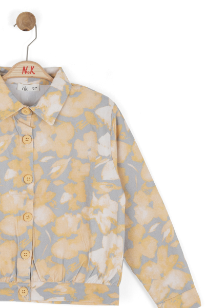 Kız Çocuk Gömlek 8-14 Yaş 31359 Sarı - 8