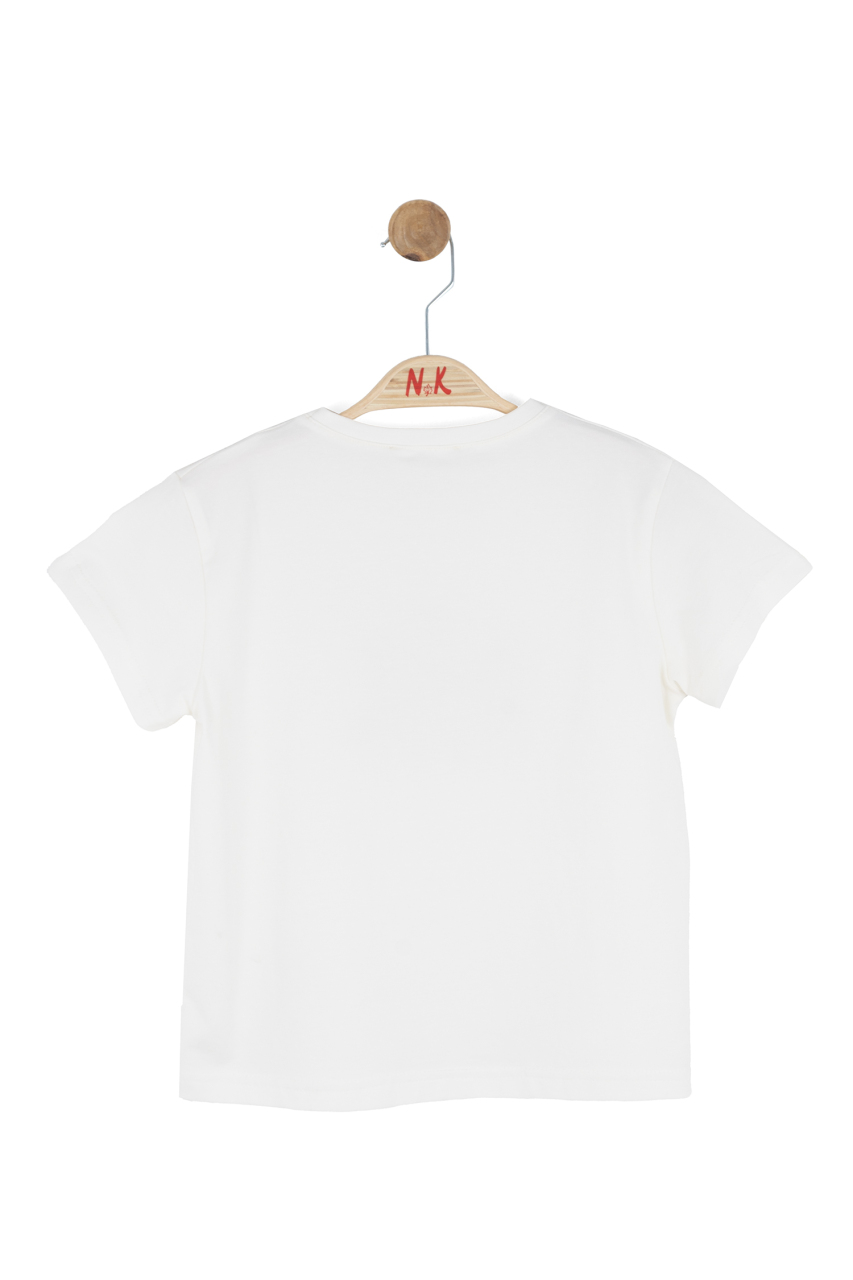 Kız Çocuk Tişort 4-8 Yaş 31505 Ekru - Kiremit - 4