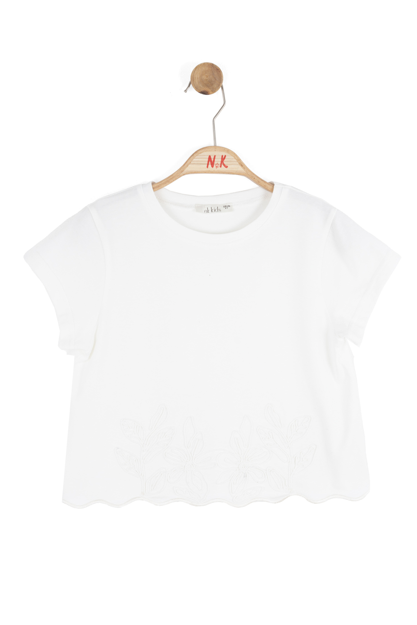 Kız Çocuk Tişort 8-14 Yaş 31328 Ekru - 2
