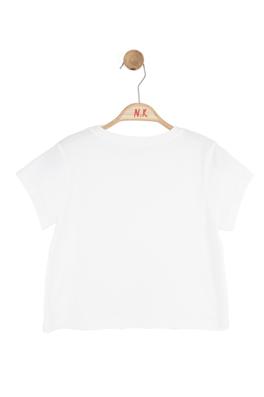 Kız Çocuk Tişort 8-14 Yaş 31328 Ekru - 3