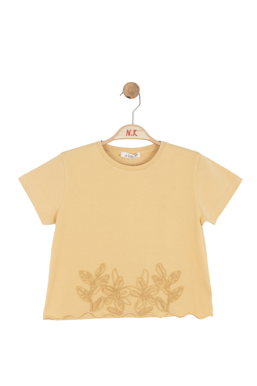 Kız Çocuk Tişort 8-14 Yaş 31328 Hardal - 2