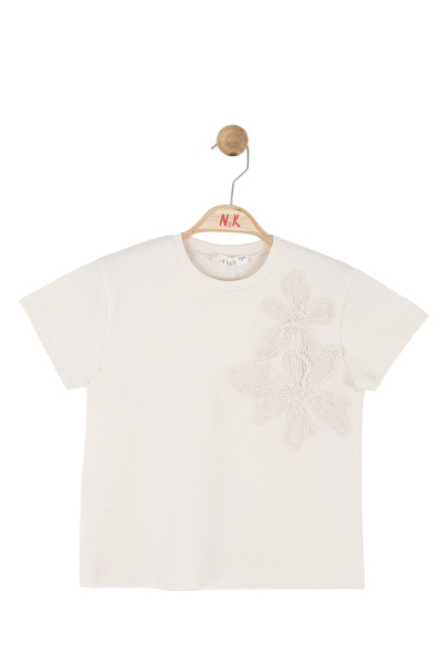 Kız Çocuk Tişort 4-8 Yaş 31524 Krem - 2