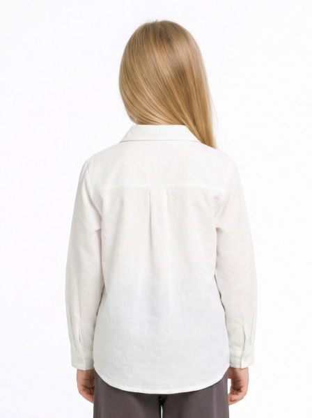 Kız Çocuk Gömlek 4-8 Yaş 31526 Beyaz - 3