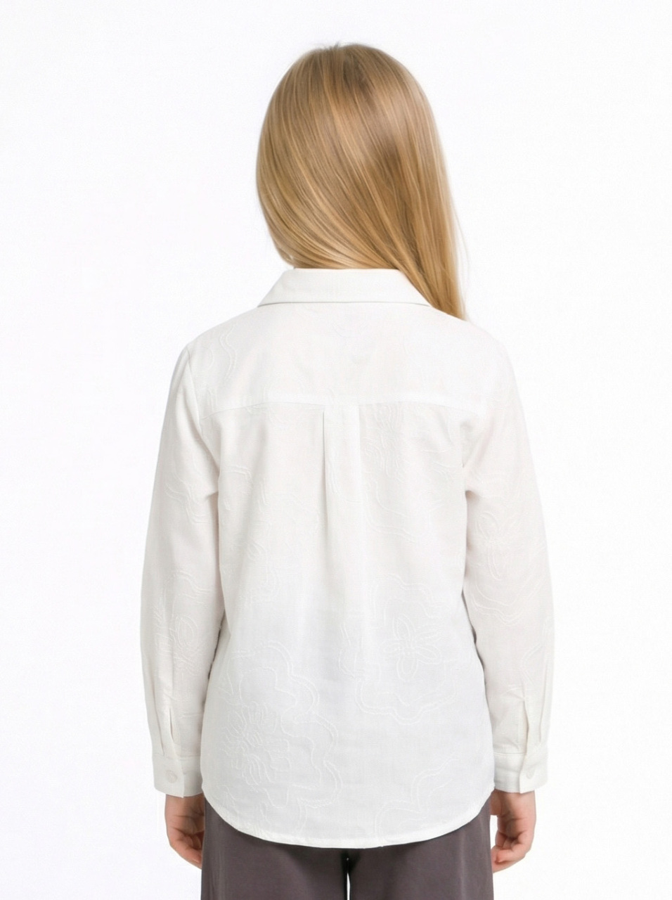 Kız Çocuk Gömlek 4-8 Yaş 31526 Beyaz - 3