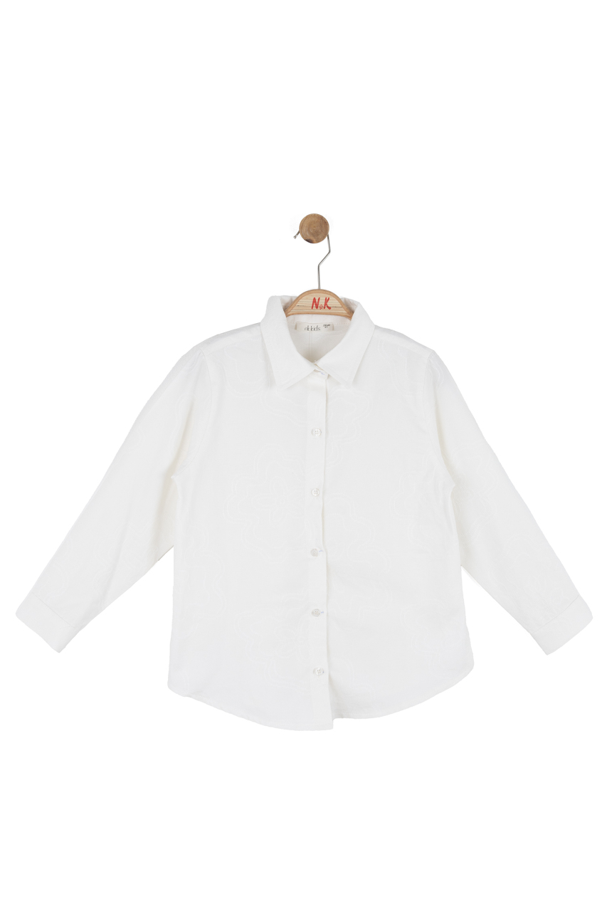 Kız Çocuk Gömlek 4-8 Yaş 31526 Beyaz - 4