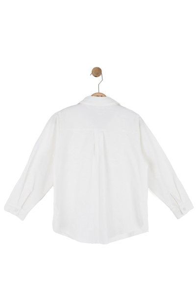 Kız Çocuk Gömlek 4-8 Yaş 31526 Beyaz - 5