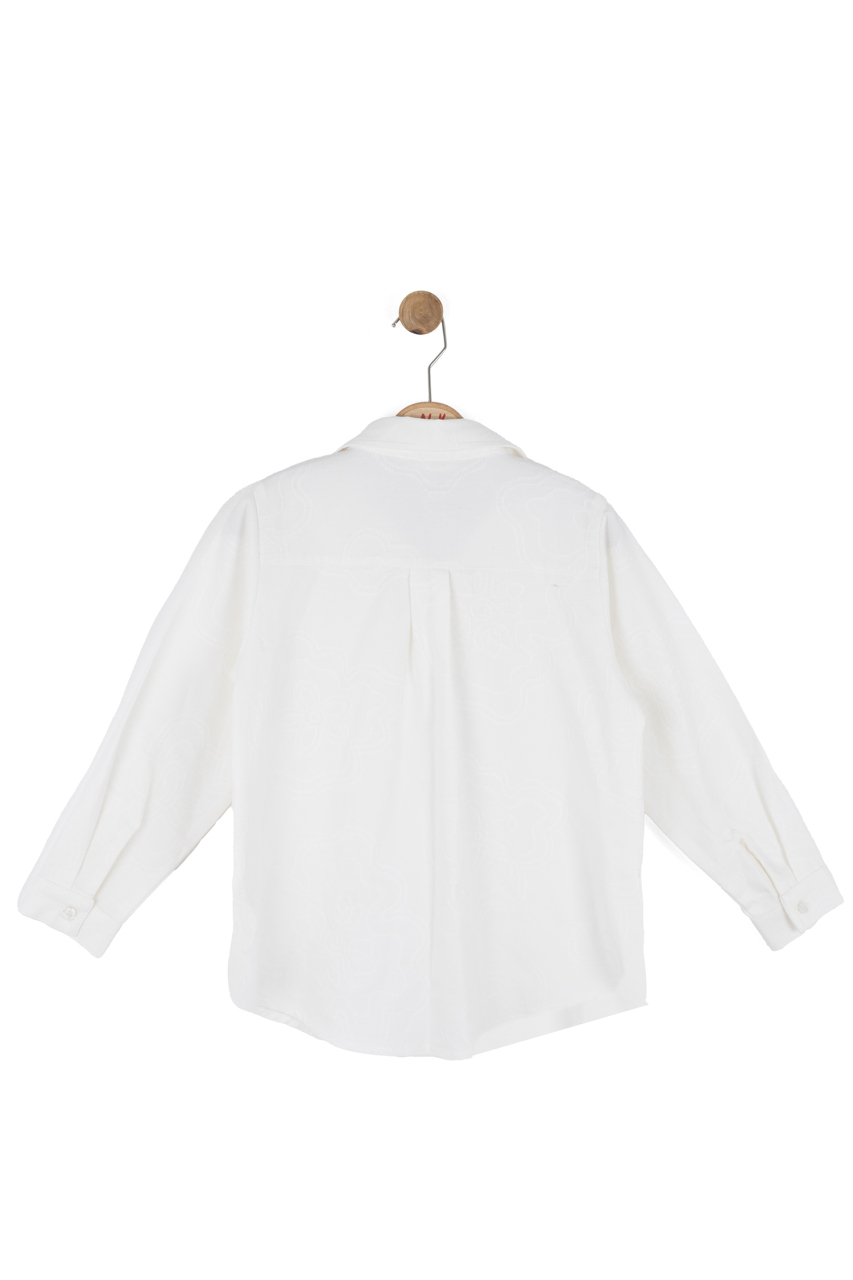 Kız Çocuk Gömlek 4-8 Yaş 31526 Beyaz - 5