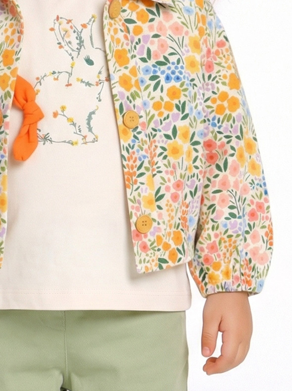 Kız Çocuk Gömlek 1-4 Yaş 31618 Turuncu - 3