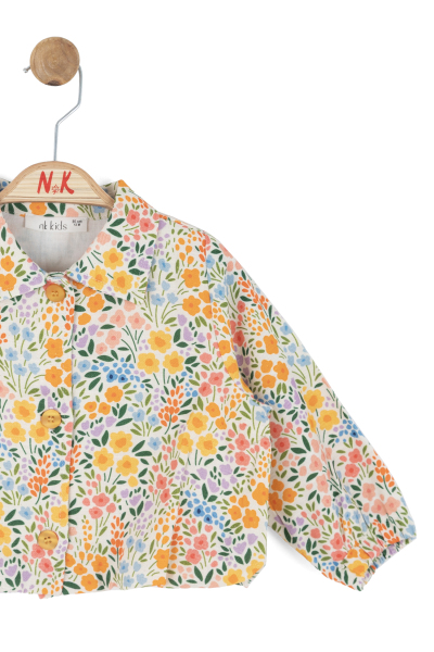 Kız Çocuk Gömlek 1-4 Yaş 31618 Turuncu - 6