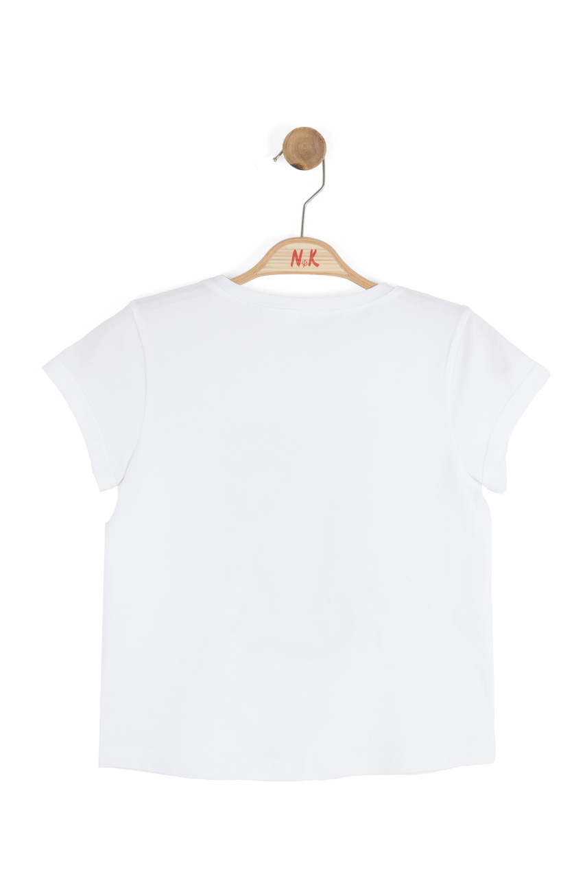 Kız Çocuk Tişort 8-14 Yaş 31331 Beyaz - Lacivert - 5