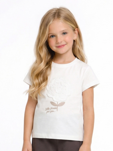 Kız Çocuk Tişort 4-8 Yaş 31506 Ekru - Vizon - NK KİDS
