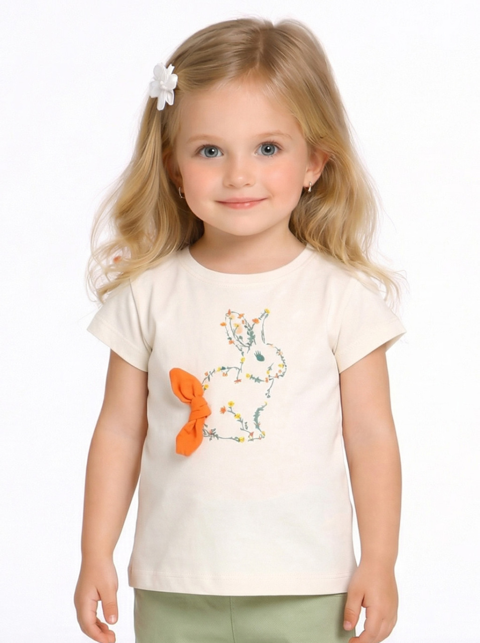 Kız Çocuk Tişort 1-4 Yaş 31627 Krem - 1