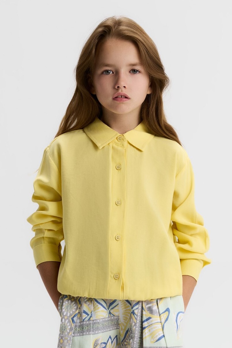 Kız Çocuk Gömlek 8-14 Yaş 31314 Sarı - 3