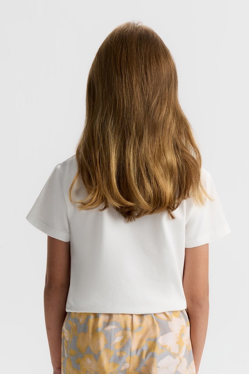 Kız Çocuk Tişort 8-14 Yaş 31312 Ekru - Sari - 4