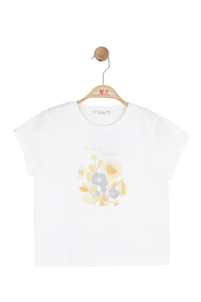 Kız Çocuk Tişort 8-14 Yaş 31312 Ekru - Sari - 5