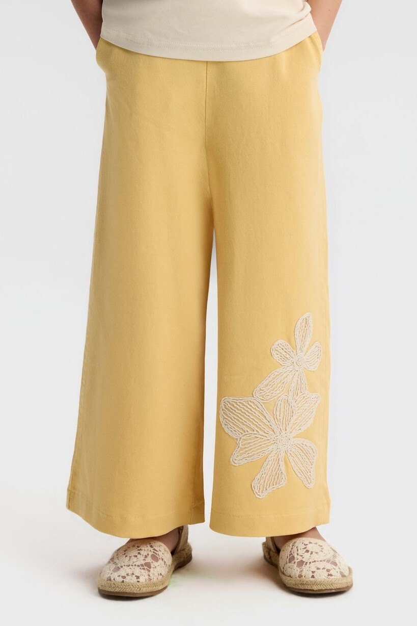 Kız Çocuk Pantolon 4-8 Yaş 51520 Sarı - 1