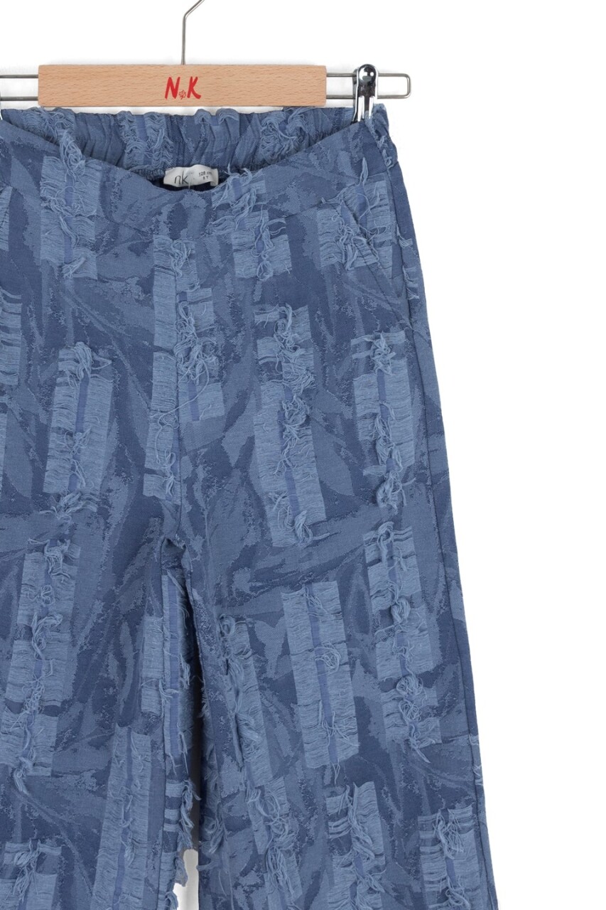 Kız Çocuk Pantolon 8-14 Yaş 51334 İndigo - 4