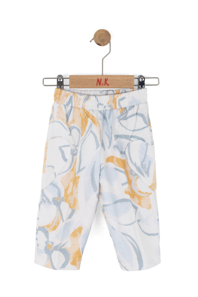 Kız Çocuk Pantolon 1-4 Yaş 51609 Krem - Mavi - 1