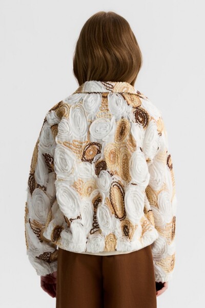 Kız Çocuk Ceket 8-14 Yaş 31388 Ekru - Camel - 4