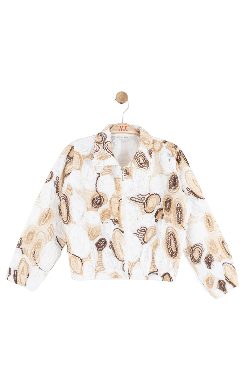 Kız Çocuk Ceket 8-14 Yaş 31388 Ekru - Camel - 5
