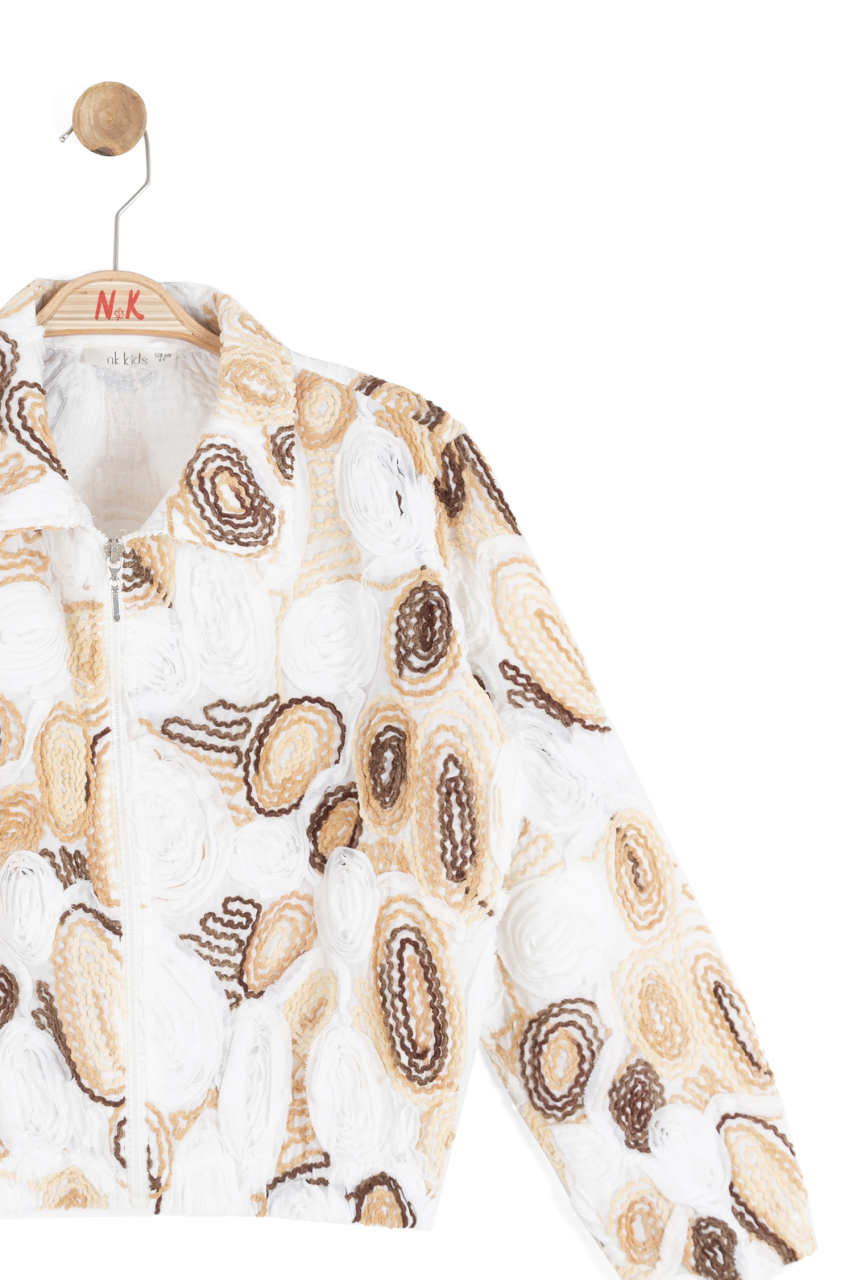 Kız Çocuk Ceket 8-14 Yaş 31388 Ekru - Camel - 7