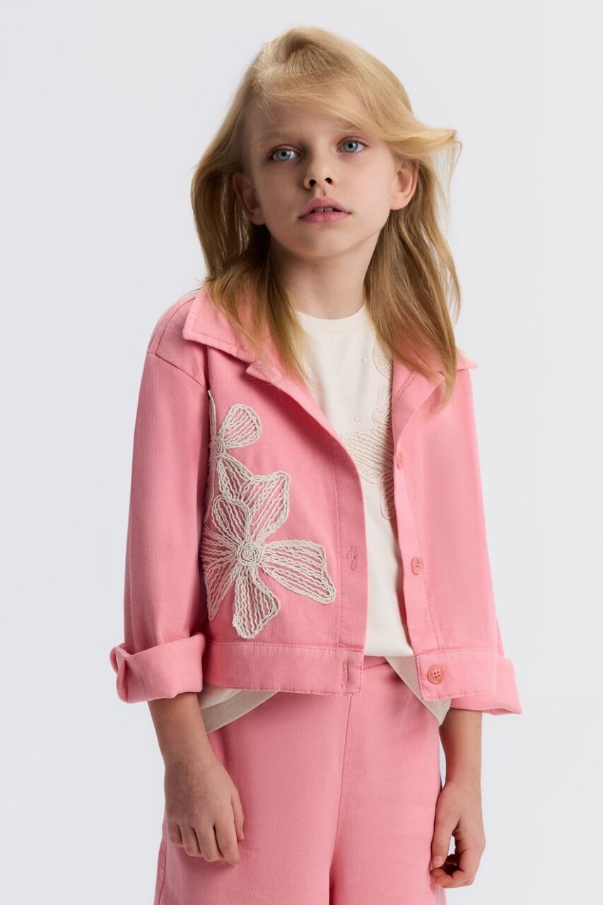 Kız Çocuk Ceket 4-8 Yaş 31532 Pembe - 1