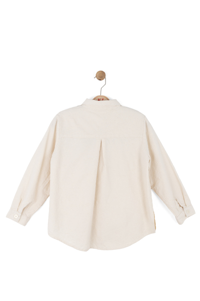 Kız Çocuk Gömlek 8-14 Yaş 31307 Krem - 4