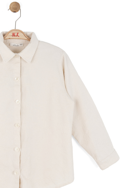 Kız Çocuk Gömlek 8-14 Yaş 31307 Krem - 5