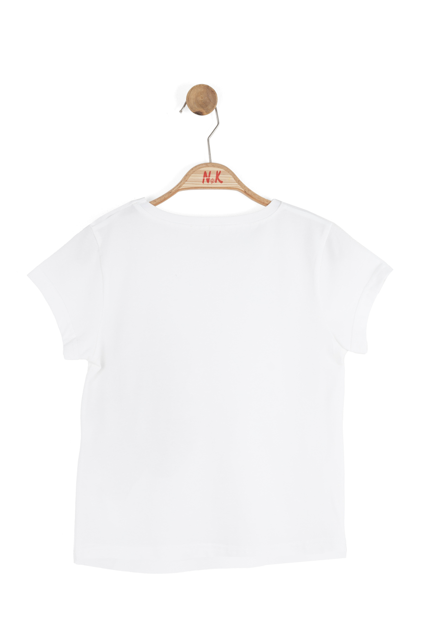 Kız Çocuk Tişort 8-14 Yaş 31308 Ekru - Vizon - 3