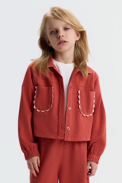 Kız Çocuk Gömlek 4-8 Yaş 31504 Kiremit - NK KİDS