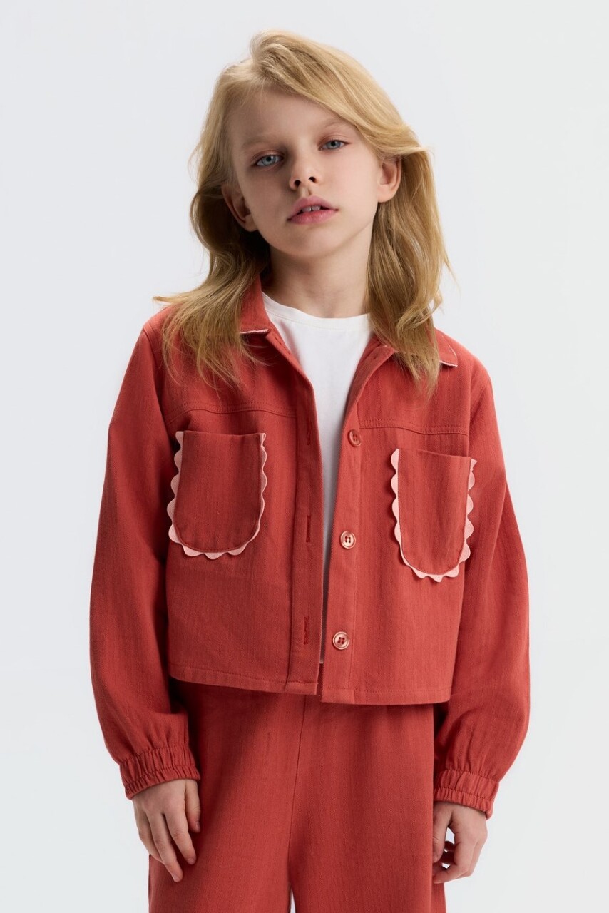 Kız Çocuk Gömlek 4-8 Yaş 31504 Kiremit - 1