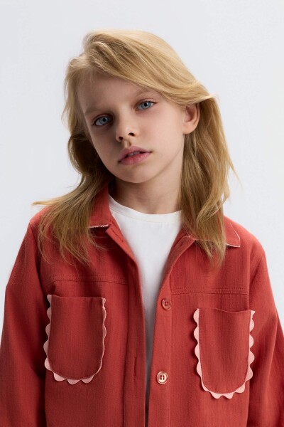 Kız Çocuk Gömlek 4-8 Yaş 31504 Kiremit - 3