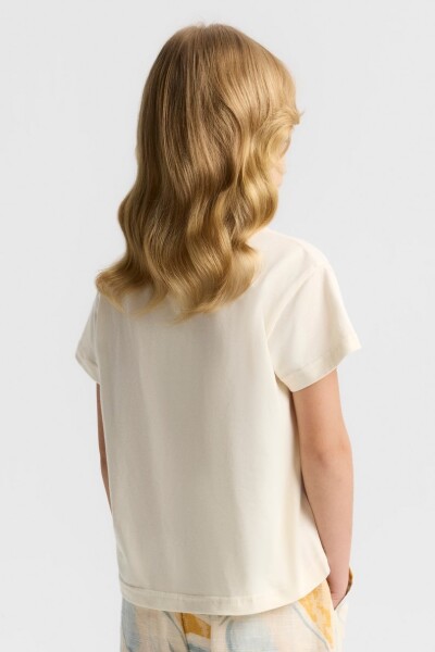 Kız Çocuk Tişort 4-8 Yaş 31512 Krem - 4