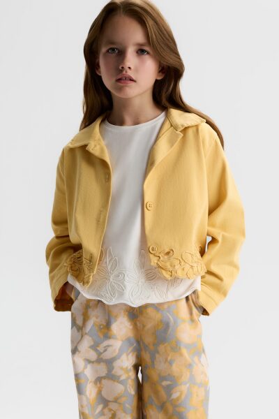 Kız Çocuk 3'lü Alt Üst Kombin Takmı 8-14 Yaş SET0500 Sarı - 2