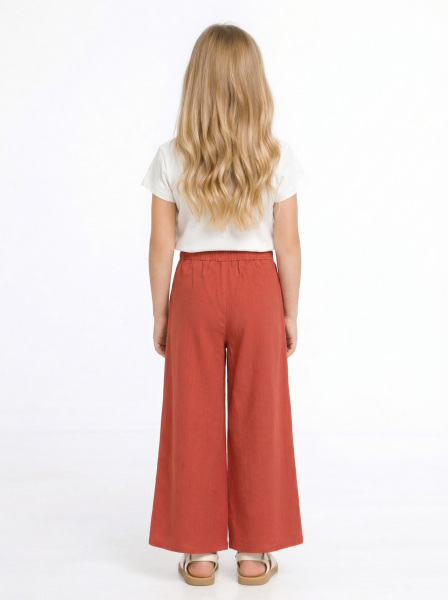 Kız Çocuk 3'lü Alt Üst Kombin Takmı 4-8 Yaş SET0513 Kiremit - 4