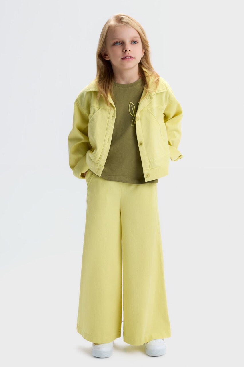 Kız Çocuk 3'lü Alt Üst Kombin Takmı 4-8 Yaş SET0508 Yeşil - 3