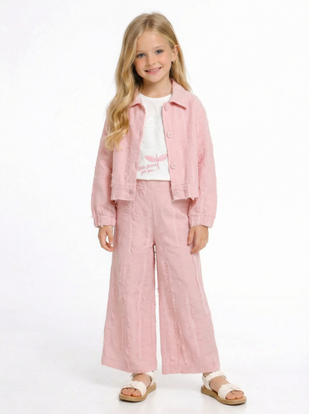 Kız Çocuk 3'lü Alt Üst Kombin Takmı 4-8 Yaş SET0509 Gül Kurusu - NK KİDS