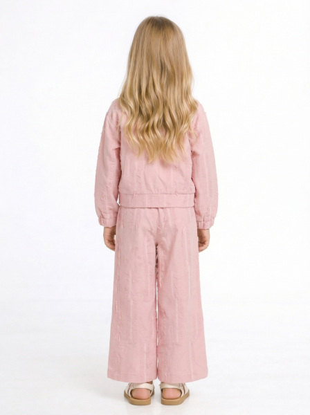 Kız Çocuk 3'lü Alt Üst Kombin Takmı 4-8 Yaş SET0509 Gül Kurusu - 2