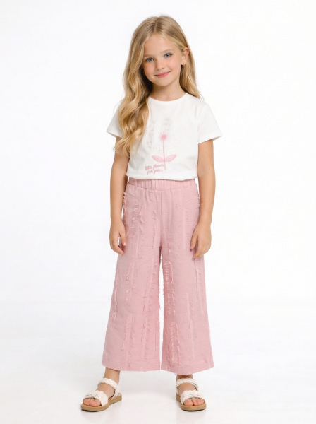 Kız Çocuk 3'lü Alt Üst Kombin Takmı 4-8 Yaş SET0509 Gül Kurusu - 3