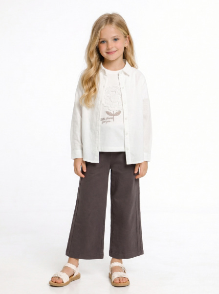 Kız Çocuk 3'lü Alt Üst Kombin Takmı 4-8 Yaş SET0516 Kahverengi - NK KİDS