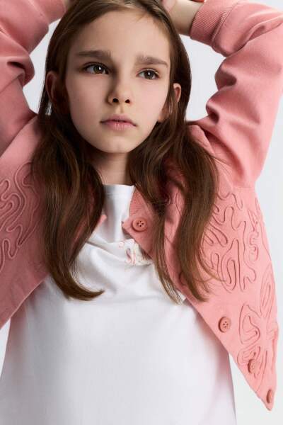 Kız Çocuk 3'lü Alt Üst Kombin Takmı 8-14 Yaş SET0488 Coral - 5