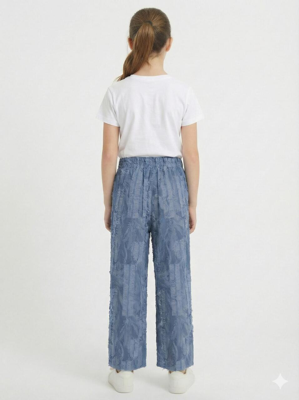 Kız Çocuk 2'lü Alt Üst Kombin Takmı 8-14 Yaş SET0489 İndigo - 2