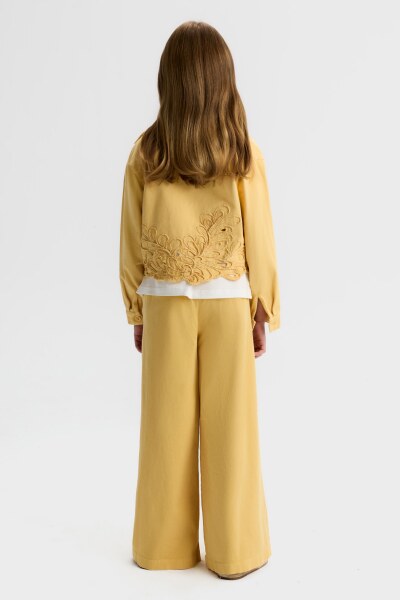 Kız Çocuk 3'lü Alt Üst Kombin Takmı 8-14 Yaş SET0501 Sarı - 2